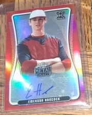 2020 Leaf Metal Draft Emerson Hancock Red Prism Auto Serial #d 5/5 BOOKEND!!