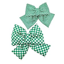 NEW Mackenzie-Childs Green Check Medium Bow 10x11