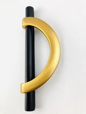 Amerdeco 6 Pack Black Brushed Gold Cabinet Pulls 3.75 Inch96MM Hole Centers K...