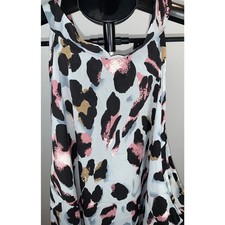 Shein Women's Halter Dress 2XL Blue Leopard