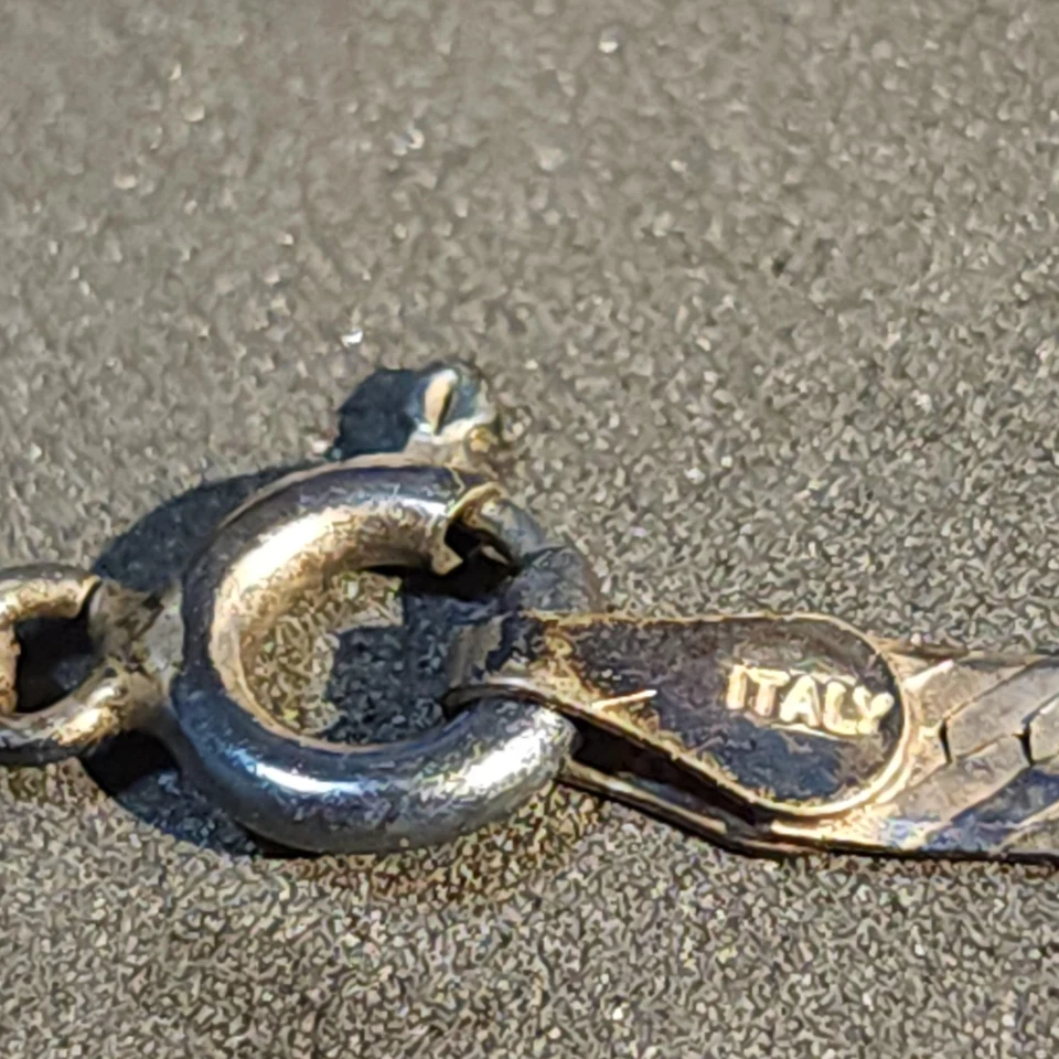 DCC Италии 925 пробы ожерелье цитрин подвеска прямоугольник 18 дюймов винтажный - Изображение 4 из 4