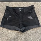 Old Navy Women’s Denim Mid Rise Boyfriend Shorts Black 6 — photo 1