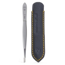 Slanted Tweezers in Leather Case - Made in Solingen Germany