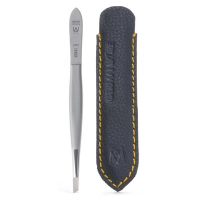 Slanted Tweezers in Leather Case - Made in Solingen Germany