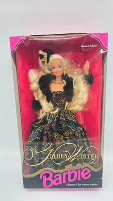 1993 Mattel Golden Winter Barbie Doll #10684 New In Box Evening Elegance E2