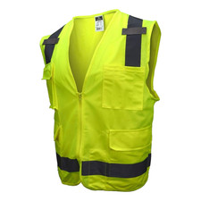 Radians SV7G4X Class 2 Safety Vest Green 4XL Solid Front Mesh Back Surveyor
