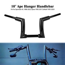 10" Black Rise Ape Hanger Handlebars For Harley Softail Breakout FXSB 1995-2024