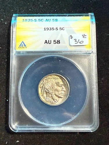 1935 S BUFFALO NICKEL ANACS AU 58 760