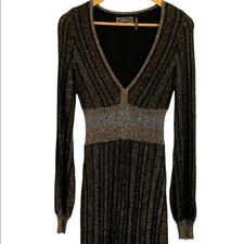 GUESS Metallic Long Sleeve Sweater Dress - Size SP