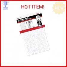 S.E.I 3/4-Inch Iron-on T-Shirt Letters, Chunky Letter Flock Heat Transfers, Whit