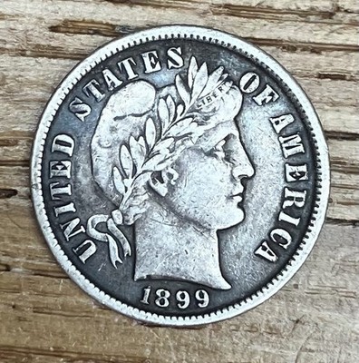 USA Barber Dime 1899 Silber 0,90 fein in vzer Erhaltung mit tollen Details.siehe Fotos
