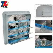 16" Shutter Exhaust Fan High Speed Wall Mounted Aluminum Greenhouse Garage