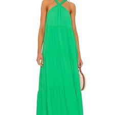 Show Me Your Mumu Hallie Halter Dress in Spring Green