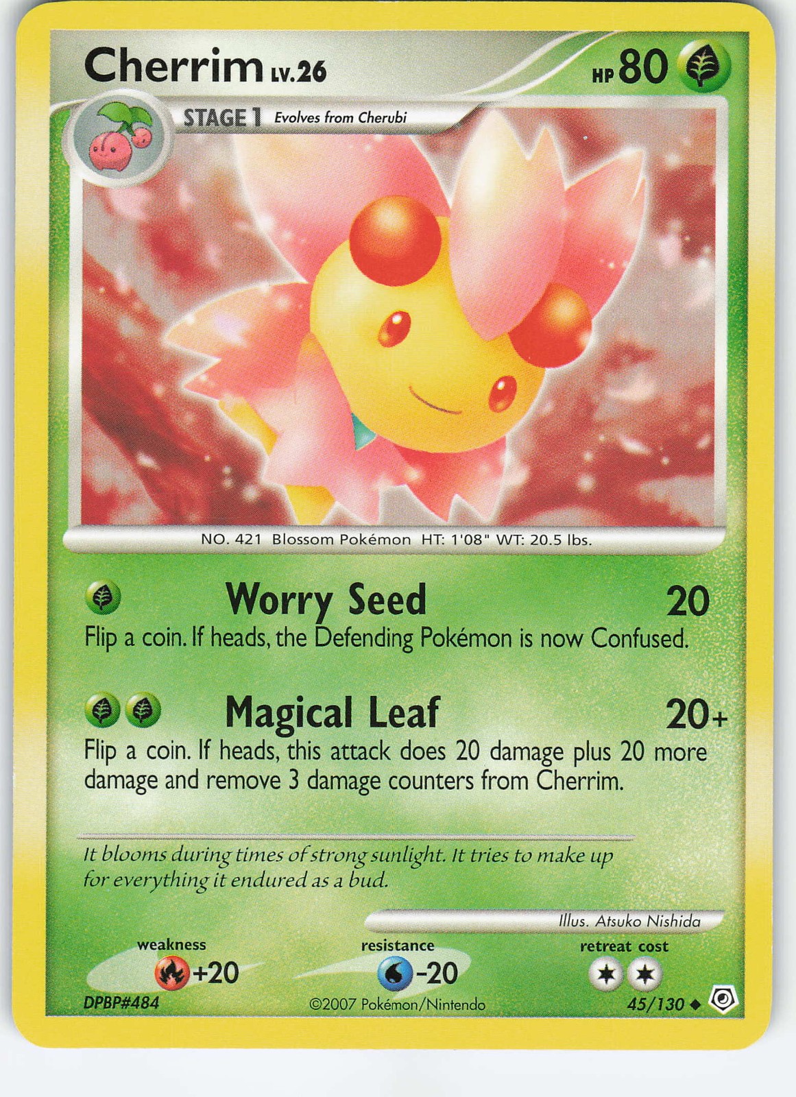 Cherrim 45/130 Uncommon Normal Diamond and Pearl NM Pokémon