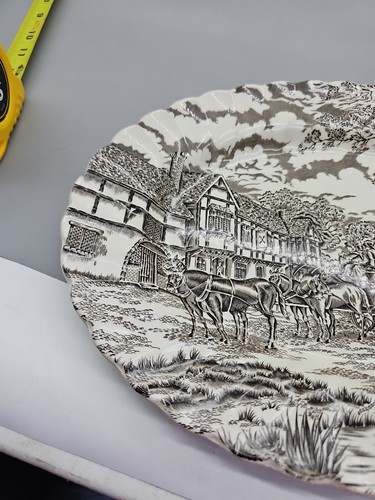 Royal Mail Fine Staffordshire Ironstone Horse Carriage Platter 9.5 X 12 EUC - Picture 5 of 5
