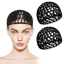 2 PCS Shower Caps Hair Nets for Sleeping,Crochet Mesh Wrap Caps for Silk Press,