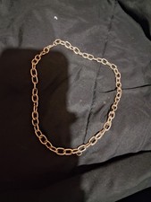 Gold Oval Link Chain Necklace Yellow Gold Pla...