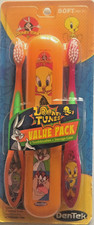 Bugs Bunny Tweety Bird Looney Tunes Cartoon Toothbrushes Storage Case 3pcs