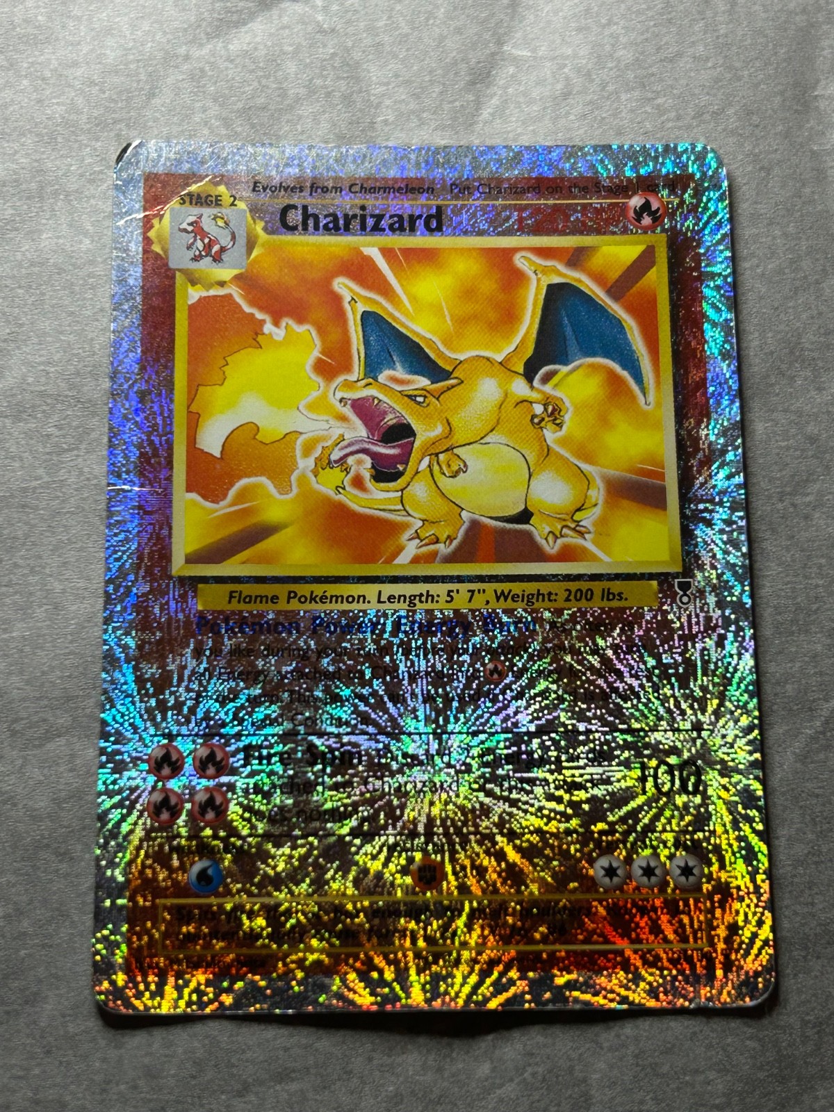 2002 Pokemon Legendary Collection #3 Charizard Reverse Holo Foil Edge Wear