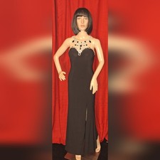ENVIOUS COUTURE PROM by KARISMA CREATIONS / SIZE 0 / BLACK MAXI EVENING  