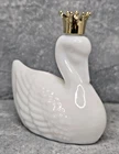 Vintage Avon Royal Swan with Gold Crown Milk Glass Bird of Paradise Cologne Empt