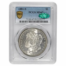 1881S Morgan Silver Dollar $1 PCGS MS 67 CAC