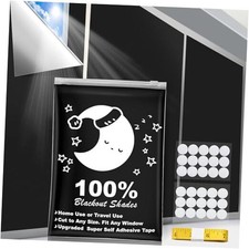 Portable Blackout Curtains, 40" x 57" Blackout Shades, 100 57"W x 40"H