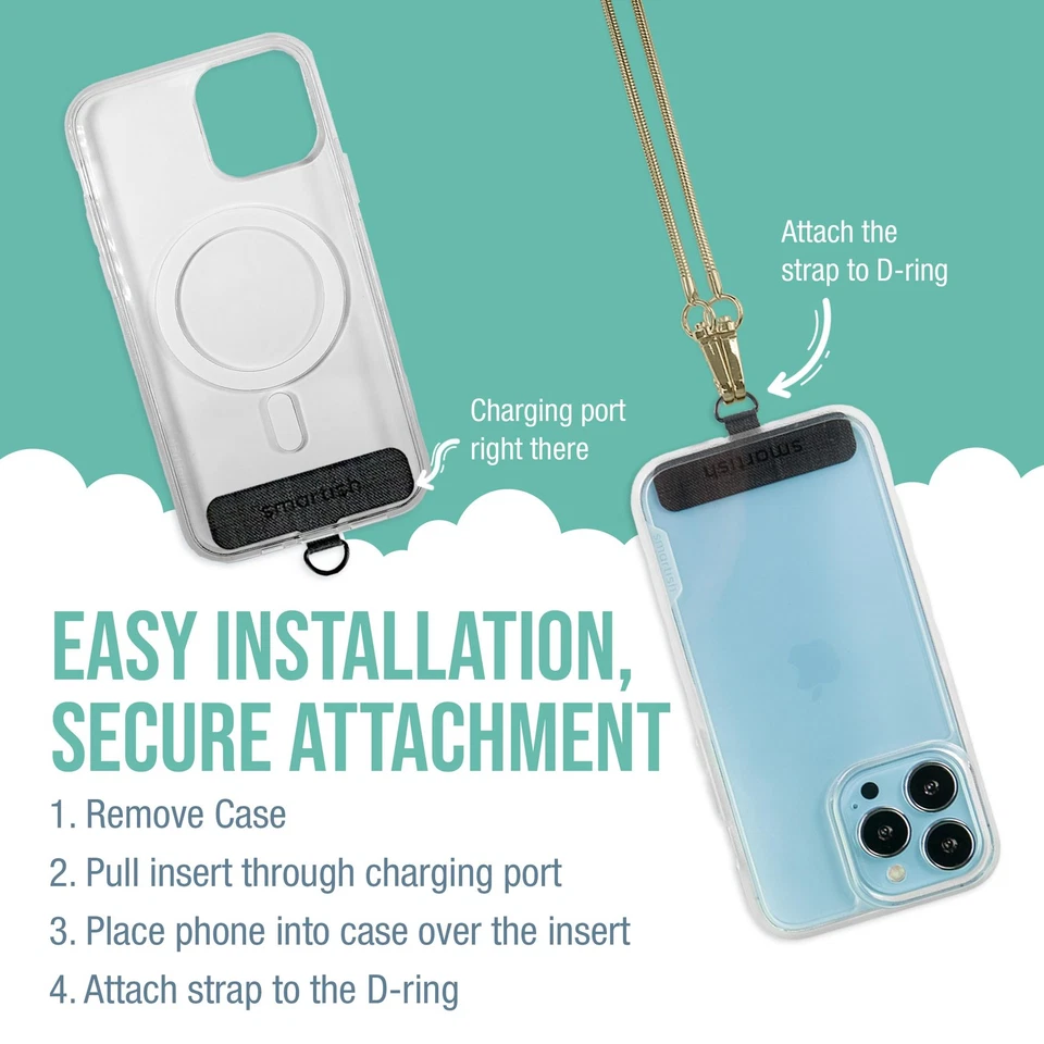 Cordón para teléfono - Funda con soporte universal para iPhone con bandolera desmontable... Foto 3 de 4