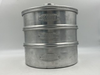 VTG Traco Aluminium 3 Teir Stacking Storage Tins Scones Cake Biscuits TE#8784