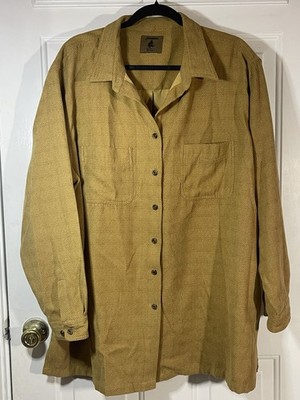 St. John's Bay Vintage Heavyweight Chamois Cloth Flannel Shirt Work Mustard XXL
