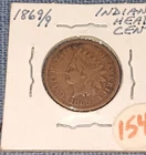 1869/9 INDIAN HEAD PENNY CENT,  NICE STRONG OVER DATE