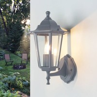 Wandlampe AußEn Glas Aluminium E27 IP44 Anthrazit Terrasse Rustikal AußEnlampe