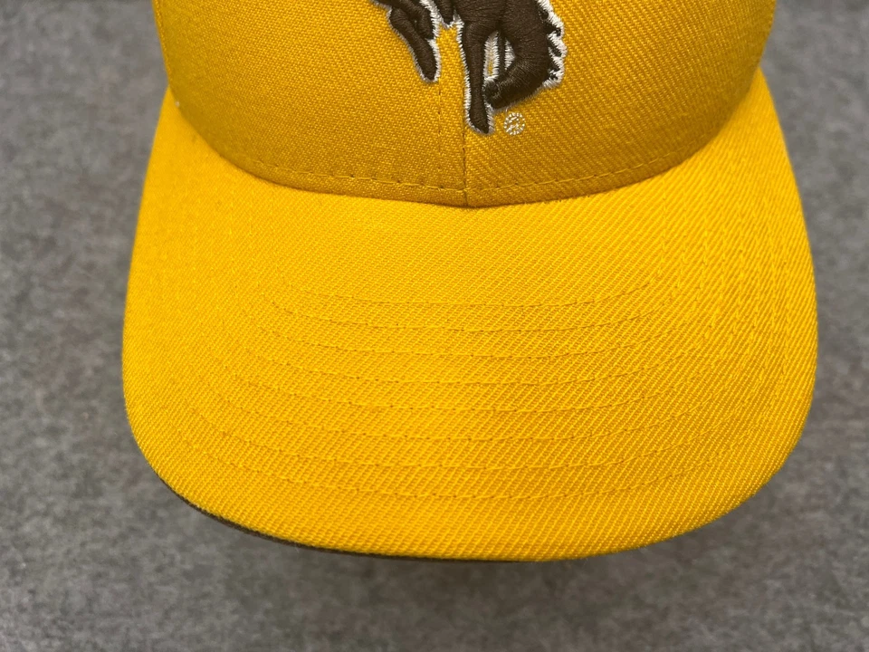 Wyoming Cowboys Zephyr Hat Cap Strap Back Adult One Size Yellow NCAA Wool Blend - Image 3 of 4