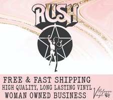 Calcomanía adhesiva de vinilo con logotipo de Rush Starman para autos/ventanas/tazas