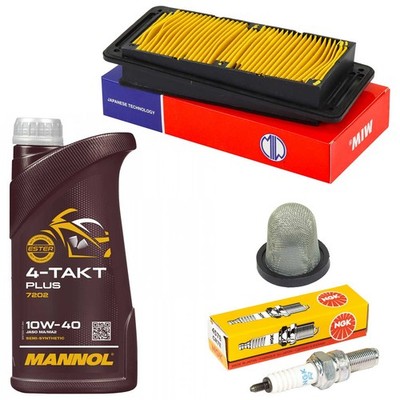 Set Wartung Öl 1L Ölsieb Luftfilter Zündkerze für SYM Joyride 125 Evo 2010-2020