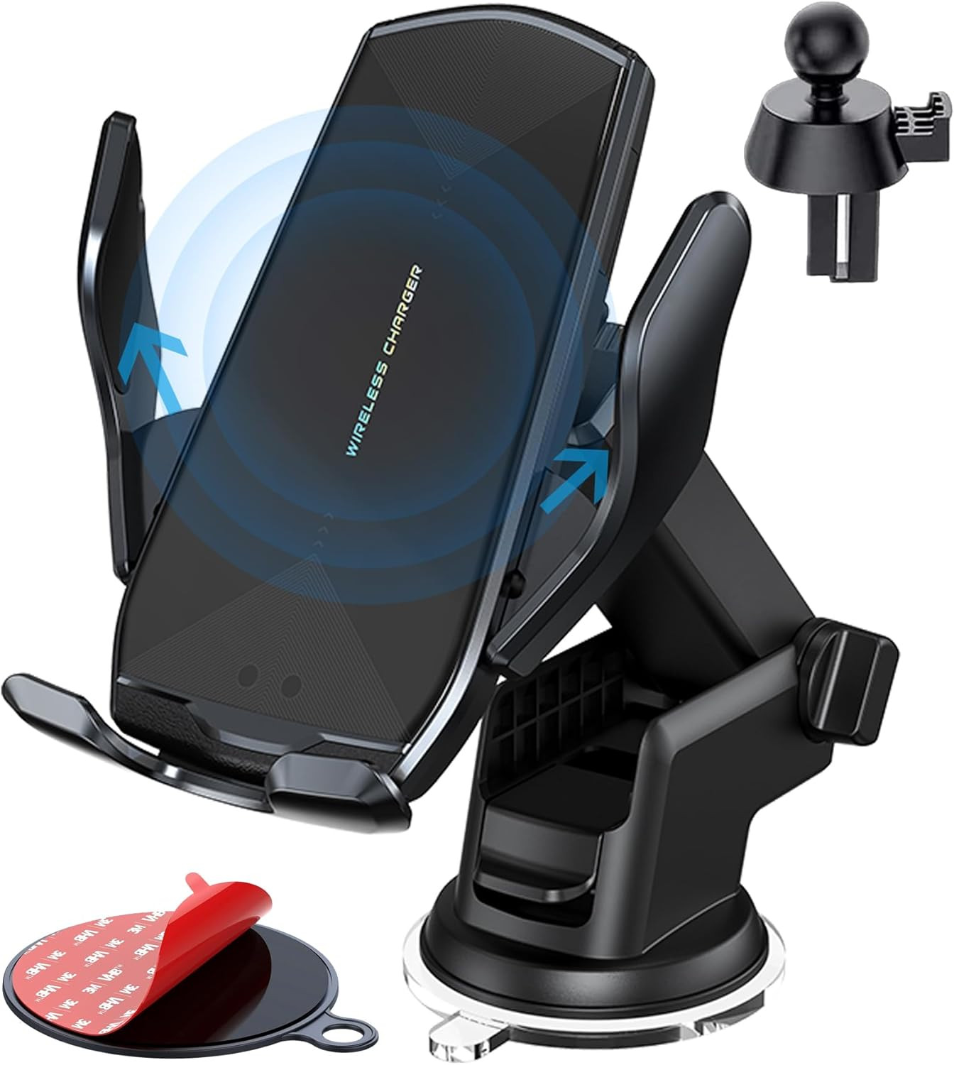 Supporto per Braccio Estensibile Auto Smartphone, 15W Caricatore Wireless per Te