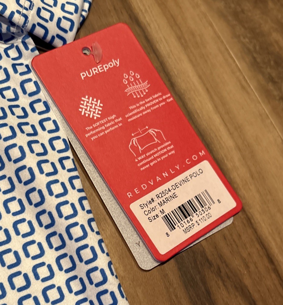 Men’s Redvanly Devine Polo Golf Shirt Multicolor Size Medium New With Tags M🔥