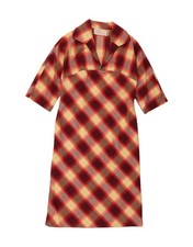 VINTAGE Womens Maxi Dress UK 12 Medium Red Check JT04