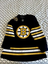 Adidas Boston Bruins 100th Anniversary Hockey Jersey Size 54 Blk XL Fight Strap