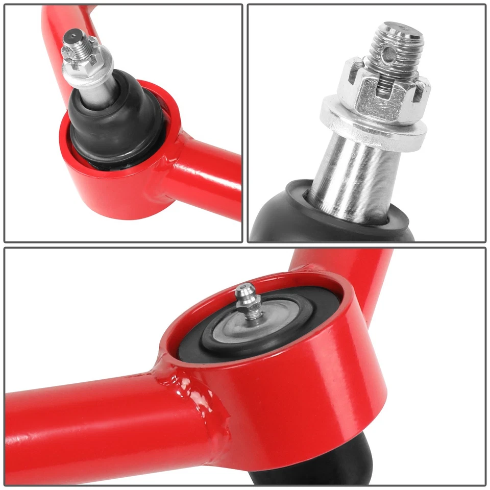 Brazos de control superiores delanteros de elevación rojos de 2"-4" para Dodge Ram 1500/Clásico 2009-2024 Foto 3 de 4