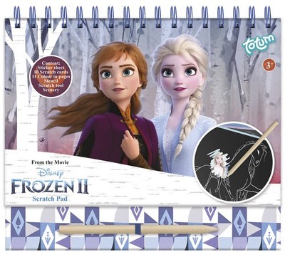 Totum Frozen II Scratch Book: Kratzbuch & Ausmalbuch mit Schablonen und Glitzers