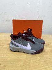 Nike Team Hustle D 10 GS Sneakers Grey Beetroot CW6735-007 Youth Sz 5Y Women 6.5