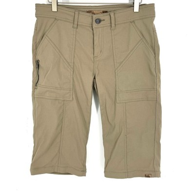 Prana Halle Knickers Womens 8 Khaki Tan Hiking Climbing Shorts Capri W4MORG115