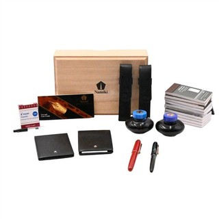 VINTAGE PILOT NAMIKI FOUNTAIN INK PEN SET 18K YELLOW GOLD W/ ACCESSORIES BOX