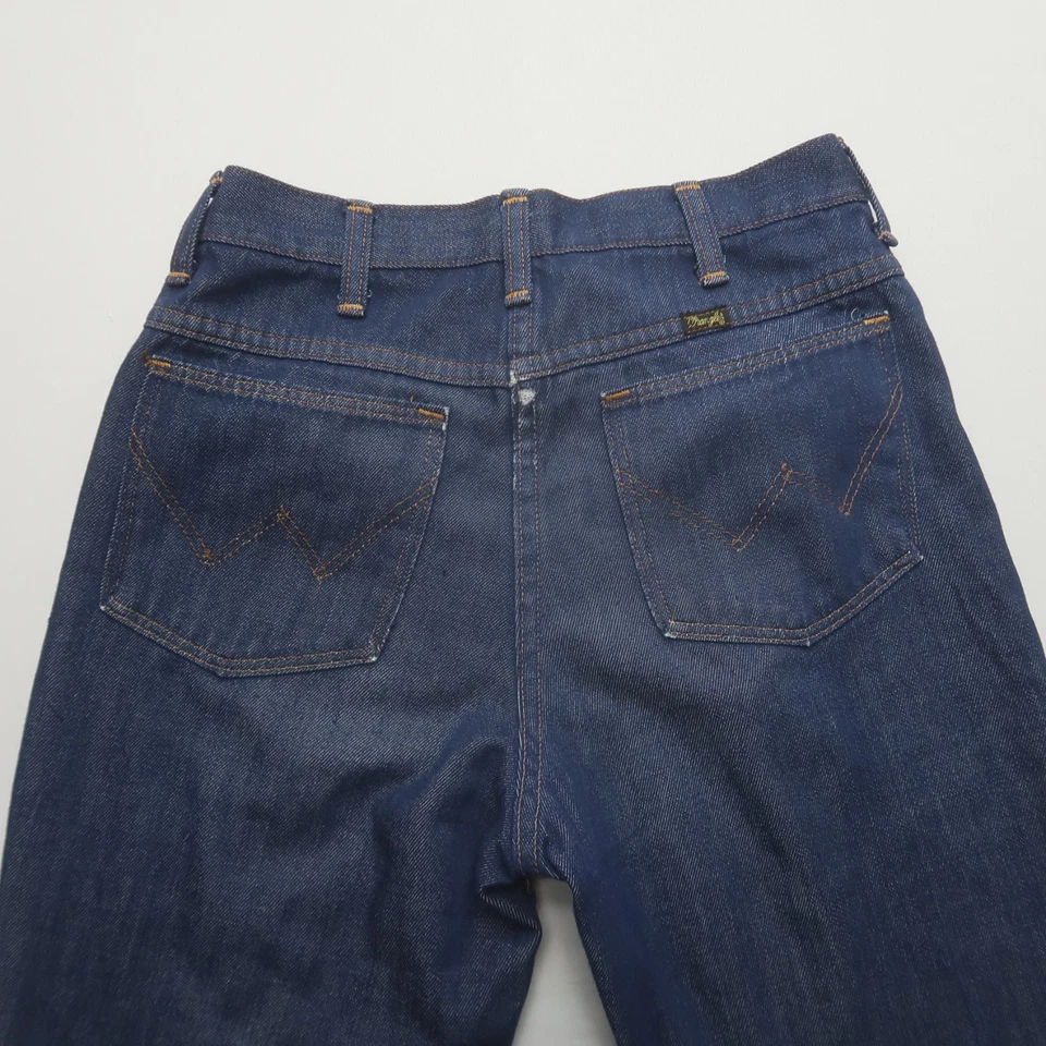 Vintage Wrangler Womens Bootcut Jeans 26x31 Dark Wash 70s Talon Western USA - Image 4 of 4
