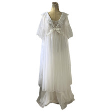 VTG Chemise Pegnior Set Nightgown Slip Dress Sz M Lace Coquette Balletcore Fairy
