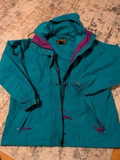 Vintage Eddie Bauer Women's Teal Gore-Tex Hooded Water-Resistant Jacket S Petite