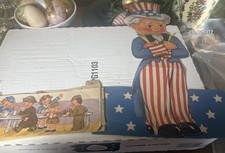 VTG 40s WWII American Children Paper Cut-Out 6 pcs Uncle Sam Military Ann Kovach