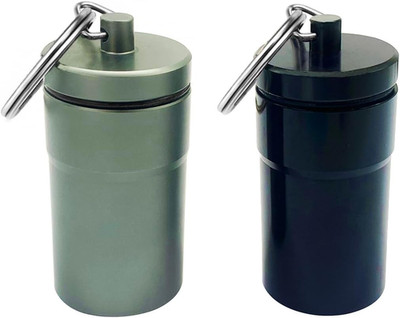 2 Packs 100 Tablets Nitro Bottle Holder,  Waterproof Metal Pill Bottle Container