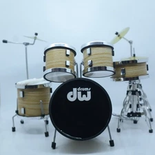 Miniature Drum Kit  D W Natural Beige Musical Display Scale 1/12 Special Gift